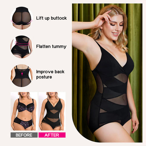 Woobilly® Tummy Control Waist Trainer Mesh Bra Bodysuit