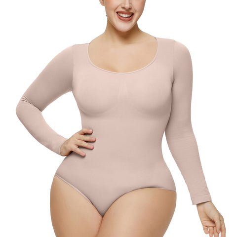 Women's long-sleeved body shape seamless one-piece shapewear