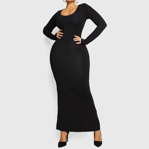 2 in 1 360° Built-in Curvy Slim Tummy Compression Slimming Long Sleeve Shaper Dress