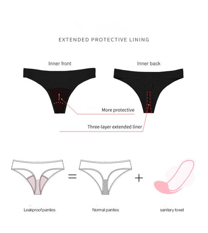 Seamless Menstrual Period Underwear Thongs