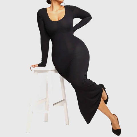 2 in 1 360° Built-in Curvy Slim Tummy Compression Slimming Long Sleeve Shaper Dress