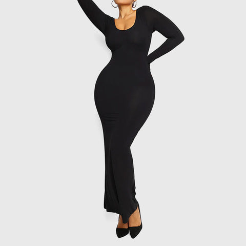 2 in 1 360° Built-in Curvy Slim Tummy Compression Slimming Long Sleeve Shaper Dress