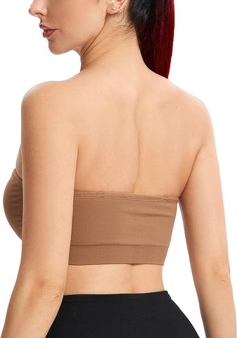 Woobilly®Non-Slip Silicone Padded Bandeau Bra Tube Top Bra