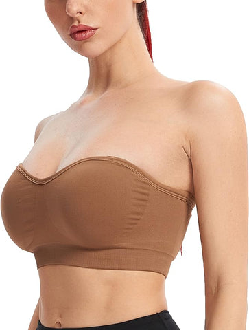 Woobilly®Non-Slip Silicone Padded Bandeau Bra Tube Top Bra