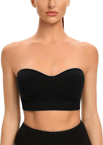 Woobilly®Non-Slip Silicone Padded Bandeau Bra Tube Top Bra