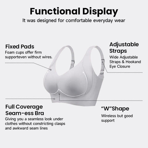 Woobilly®Enhanced w Support Adjustment Comfort Bra-Black+Grey+Nude