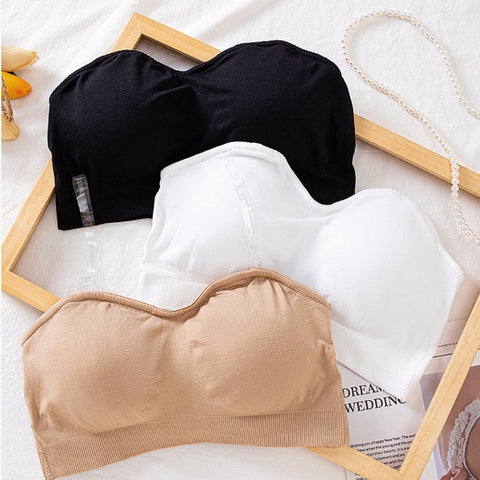 Woobilly®Non-Slip Silicone Padded Bandeau Bra Tube Top Bra