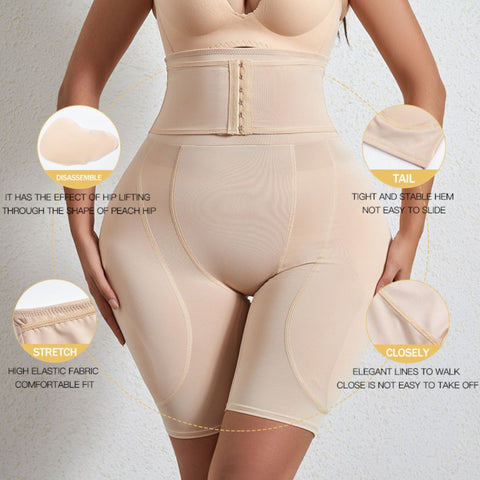 High Waist Hip-Padded Shapewear Shorts