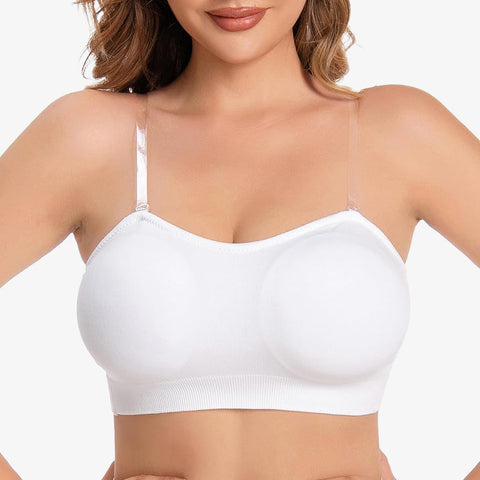 Woobilly®Non-Slip Silicone Padded Bandeau Bra Tube Top Bra