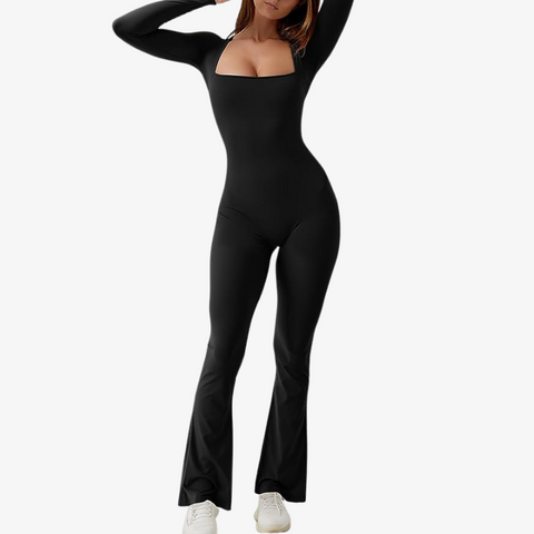 Long Sleeve Flared Jumpsuit