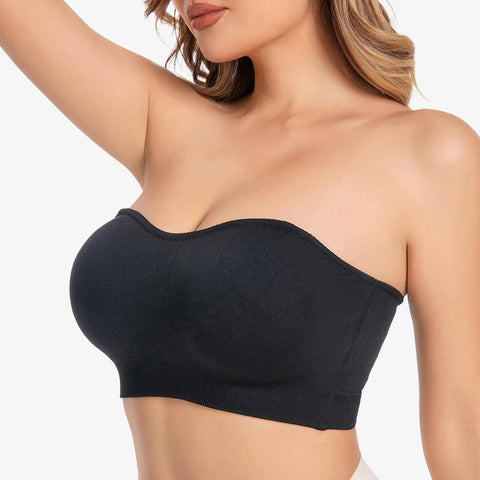 Woobilly®Non-Slip Silicone Padded Bandeau Bra Tube Top Bra