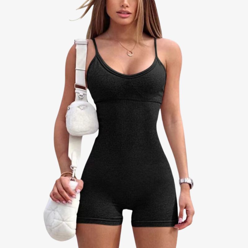 Yoga Rompers Sexy Spaghetti Strap Tummy Control Padded Sports Bra JumpSuits