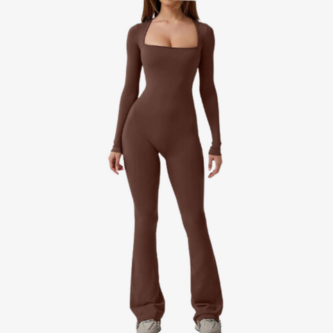 Long Sleeve Flared Jumpsuit