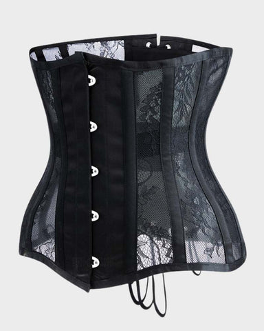 Double Heavy Spiral Steel Boned Underbust Waist Cincher Corset