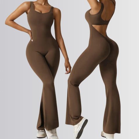 V-Back Flared Jumpsuit