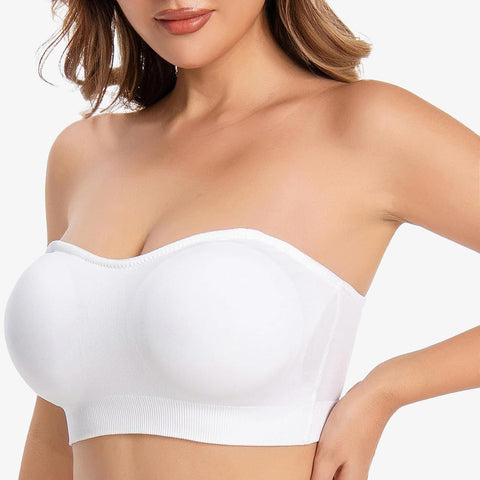 Woobilly®Non-Slip Silicone Padded Bandeau Bra Tube Top Bra