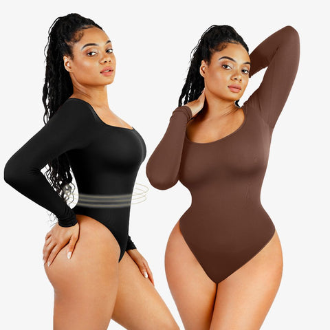 Women's long-sleeved body shape seamless one-piece shapewear