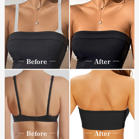 Woobilly®Non-Slip Silicone Padded Bandeau Bra Tube Top Bra