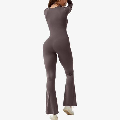 Long Sleeve Flared Jumpsuit