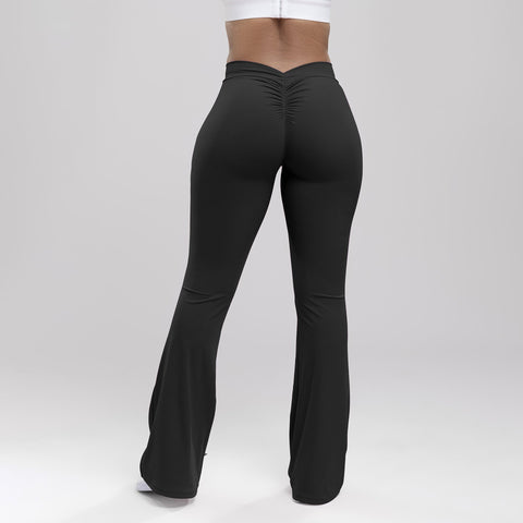 Woobilly®V Back Scrunch High Waisted Ruched Flare Leggings