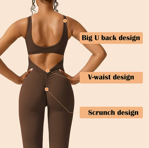 V-Back Flared Jumpsuit