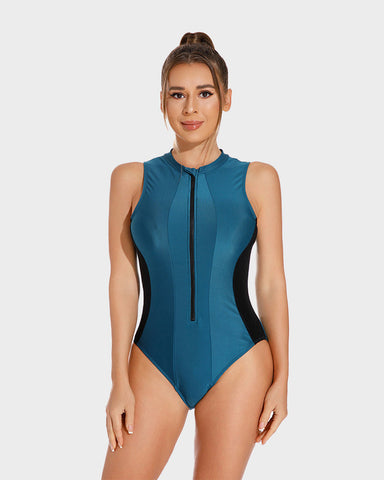 Woobilly® Front Zip One Piece Training Swimsuit