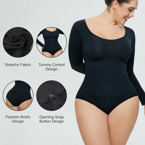 Women's long-sleeved body shape seamless one-piece shapewear