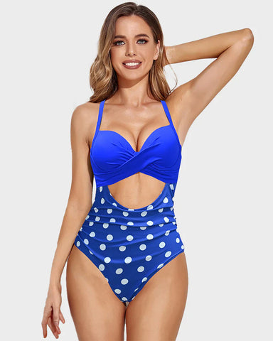 Woobilly-Women's Strappy Cutout One Piece Swimsuit - Woobilly