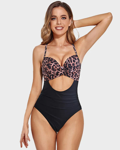 Woobilly-Women's Strappy Cutout One Piece Swimsuit - Woobilly