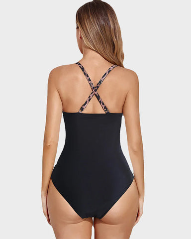 Woobilly-Women's Strappy Cutout One Piece Swimsuit - Woobilly