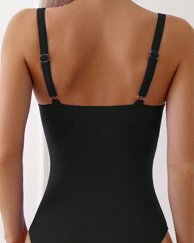 V-neck One-Piece Swimsuit Woobilly