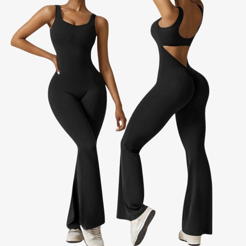 V-Back Flared Jumpsuit