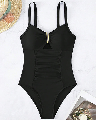 V-neck One-Piece Swimsuit Woobilly